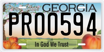 GA license plate PRO0594