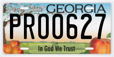 GA license plate PRO0627