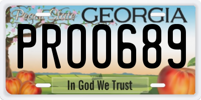 GA license plate PRO0689