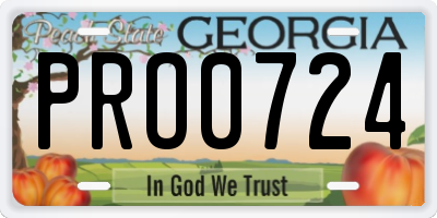 GA license plate PRO0724
