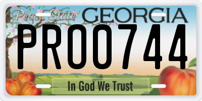 GA license plate PRO0744