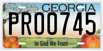 GA license plate PRO0745