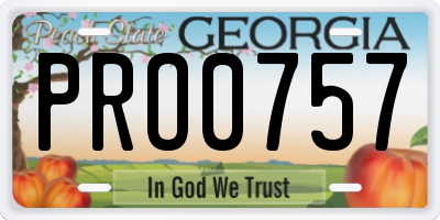 GA license plate PRO0757