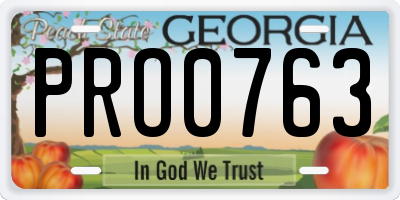 GA license plate PRO0763
