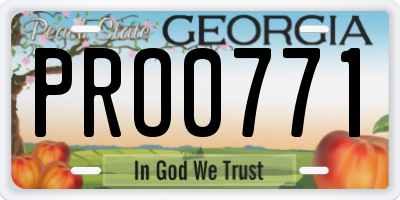 GA license plate PRO0771