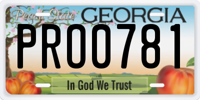 GA license plate PRO0781