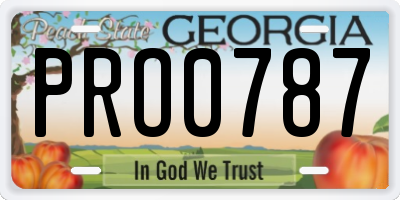 GA license plate PRO0787