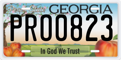 GA license plate PRO0823