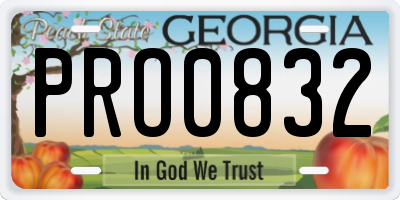 GA license plate PRO0832