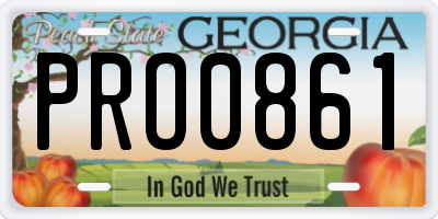 GA license plate PRO0861