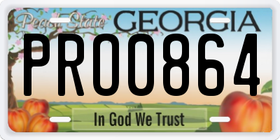 GA license plate PRO0864