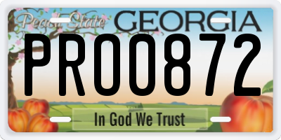 GA license plate PRO0872