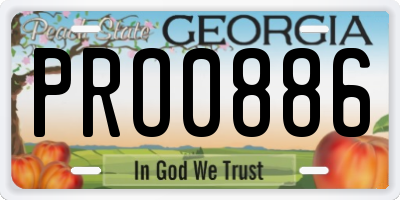 GA license plate PRO0886