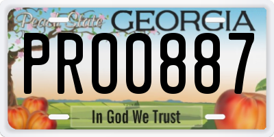 GA license plate PRO0887