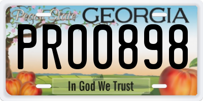 GA license plate PRO0898
