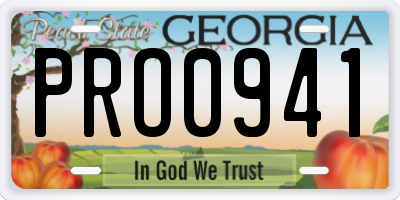 GA license plate PRO0941