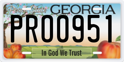 GA license plate PRO0951