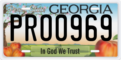 GA license plate PRO0969