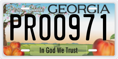 GA license plate PRO0971