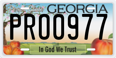 GA license plate PRO0977