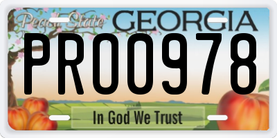 GA license plate PRO0978