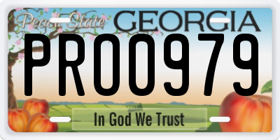 GA license plate PRO0979