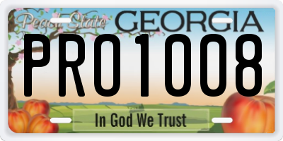 GA license plate PRO1008