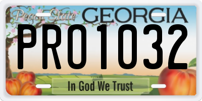 GA license plate PRO1032