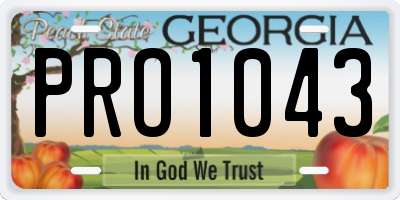 GA license plate PRO1043