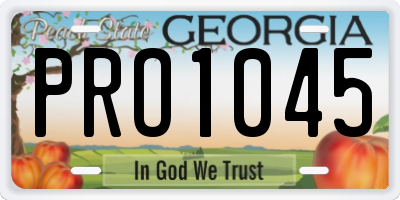 GA license plate PRO1045