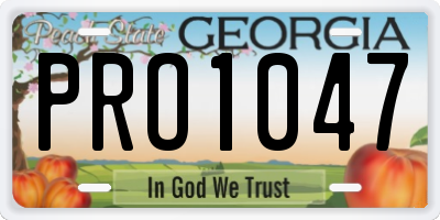 GA license plate PRO1047