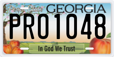GA license plate PRO1048