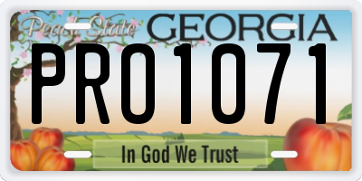 GA license plate PRO1071