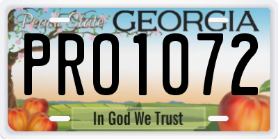 GA license plate PRO1072