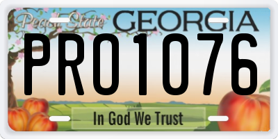 GA license plate PRO1076