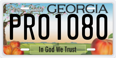 GA license plate PRO1080