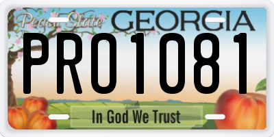 GA license plate PRO1081