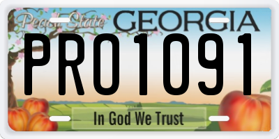 GA license plate PRO1091