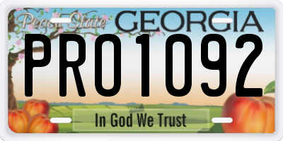 GA license plate PRO1092
