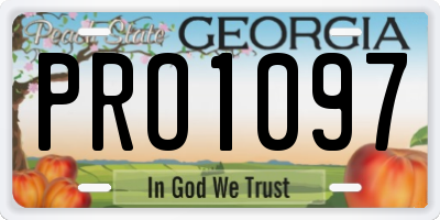 GA license plate PRO1097