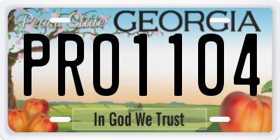 GA license plate PRO1104