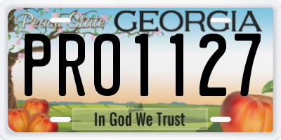 GA license plate PRO1127