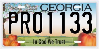 GA license plate PRO1133