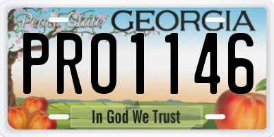 GA license plate PRO1146