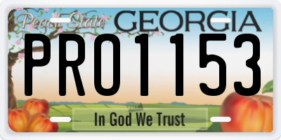 GA license plate PRO1153