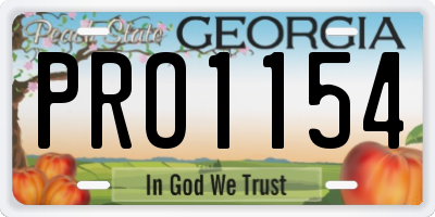 GA license plate PRO1154