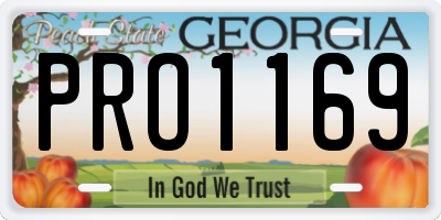GA license plate PRO1169
