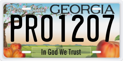 GA license plate PRO1207