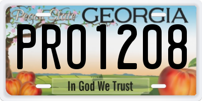 GA license plate PRO1208