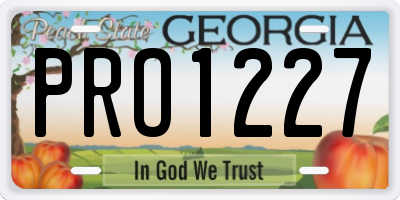 GA license plate PRO1227